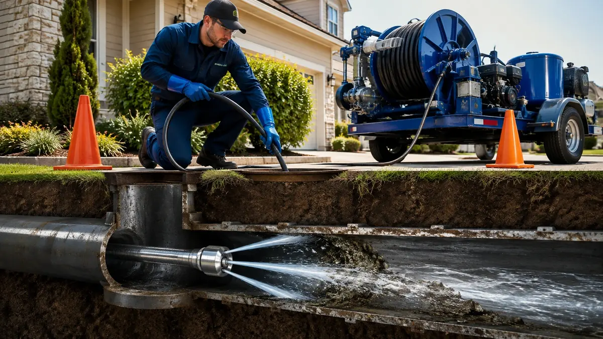 Main Sewer Line Hydro Jet Cleaning in Portola Valley