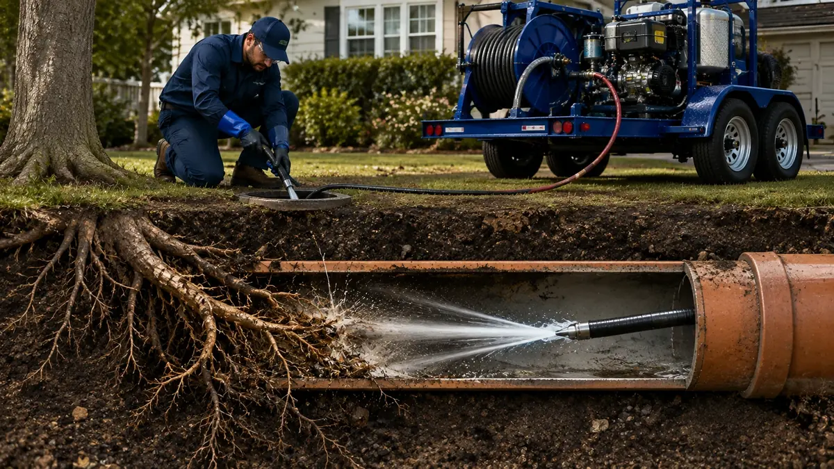 Tree Root Removal with Hydro Jetting in Portola Valley